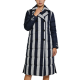 Navy and White Striped Puffer Coat with Anchor Embroidery