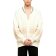 Cream Gradient Knit Cardigan with Contrast Trim